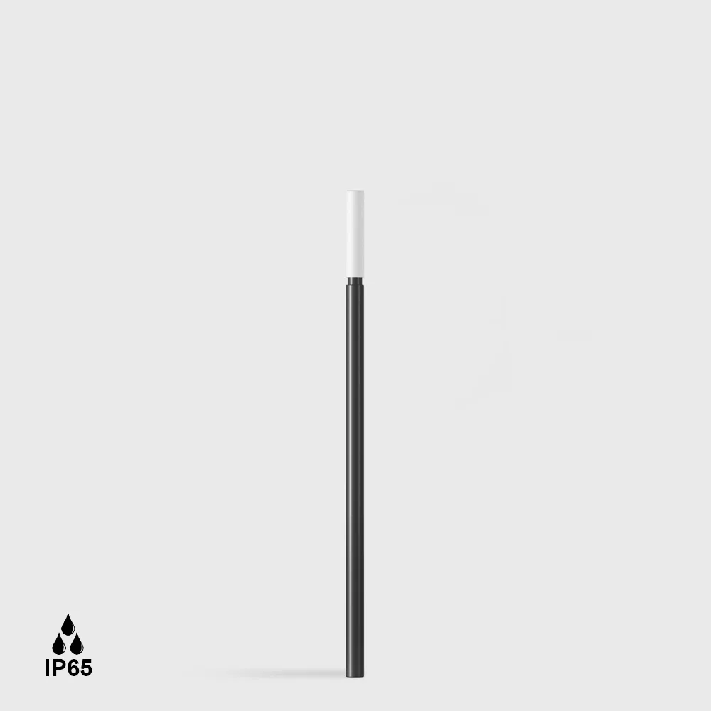 08.6046.1.930.BK_1 Bollard FIREFLY, D10mm, H460mm, LED 0.5W, 3000K, 90°, 9Lm, CRI>90, DC 24V driver not included, IP65, opal, black color - imagine 1