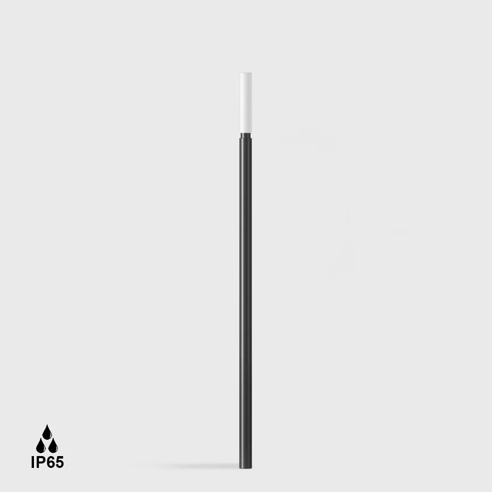 08.6048.1.930.BK_1 Bollard FIREFLY, D10mm, H660mm, LED 0.5W, 3000K, 90°, 9Lm, CRI>90, DC 24V driver not included, IP65, opal, black color - imagine 1