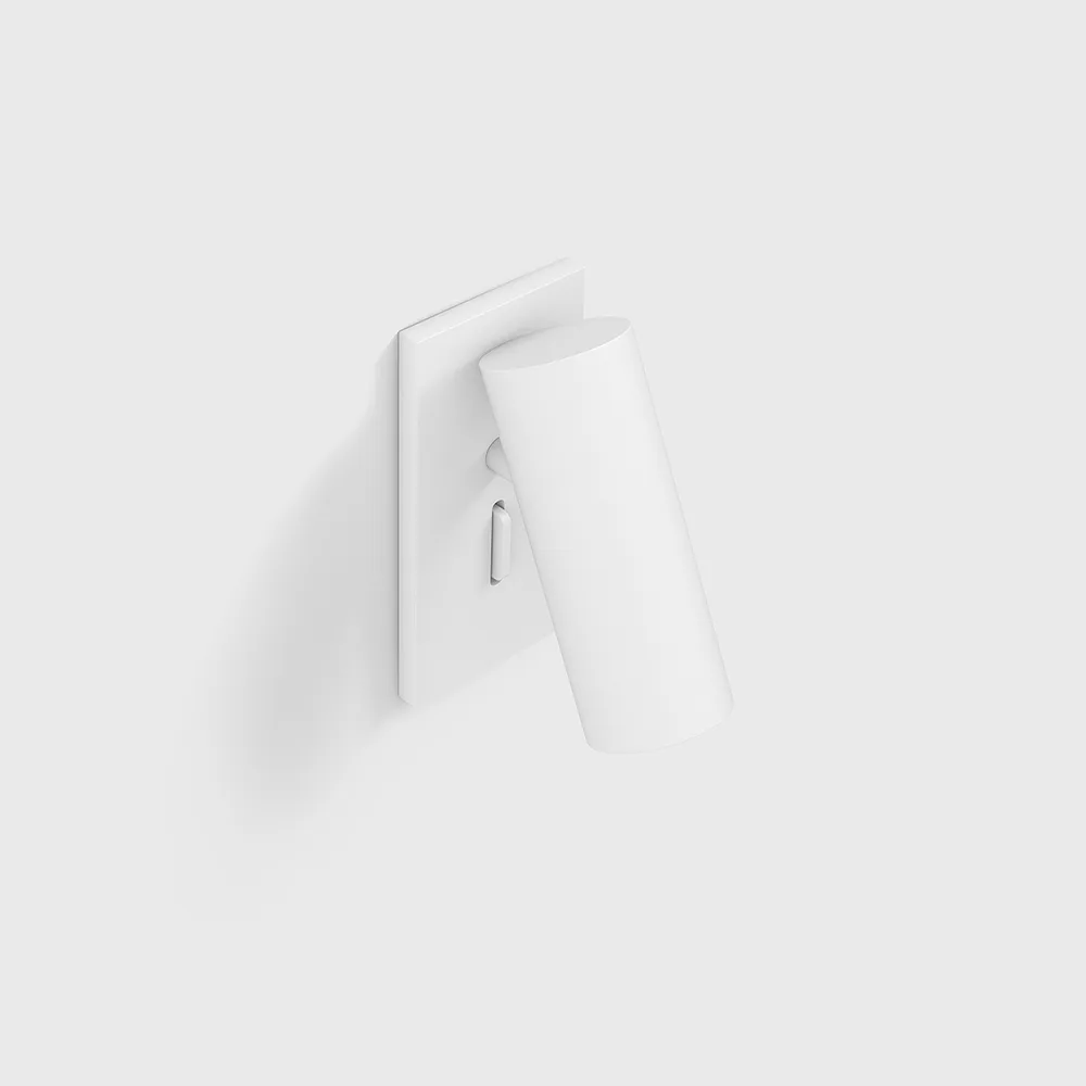 10.0372.2.930.WH_1 Adjustable recessed wall luminaire TO READ IN, L40mm, H80mm, SP60mm, CREE LED 2.1W, 20°, 126Lm, 3000K, CRI>90, IP20, driver 700mA included, white color - imagine 1