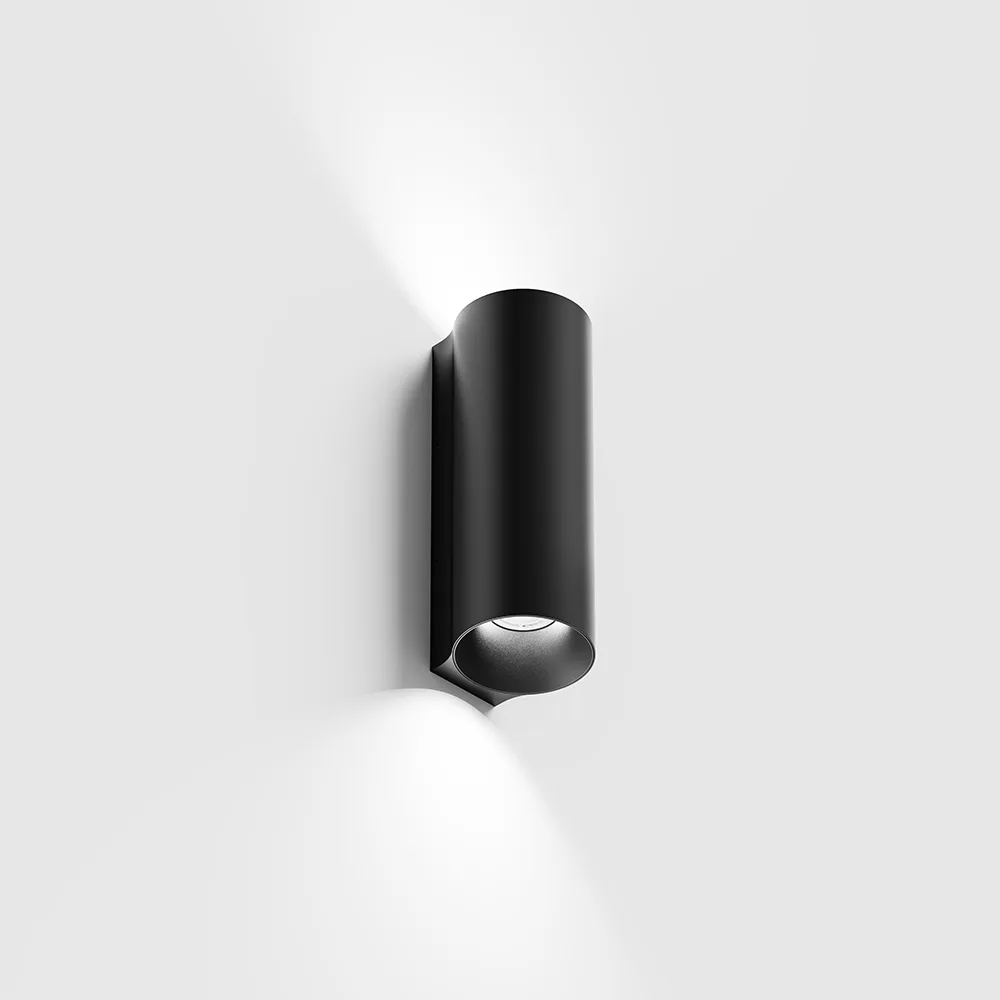 10.0515.9.930.BK_1 Surface-mounted wall luminaire WALL TUB M 140, up&down. D50mm, SP55mm, H140mm, CREE LED 2x4.5W, 3000K, 2x151Lm, 60°, CRI>90, 220-240V, IP20, black color - imagine 1