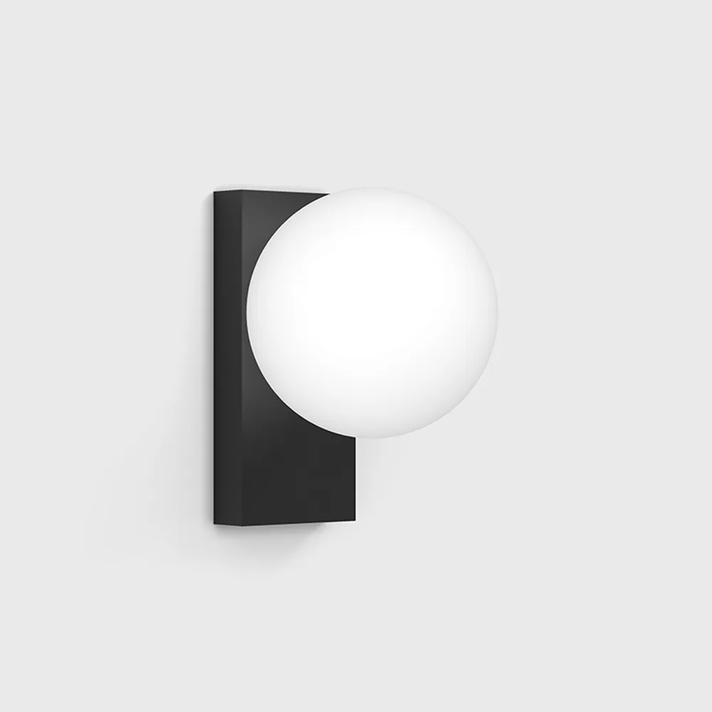 10.0613.4.930.BK_1 Surface-mounted wall luminaire SFERA WALL S, L100mm, SP119mm, H137mm, Bridgelux LED 4W, 3000K, 243Lm, 360°, CRI>90, 220-240V, IP20, driver (only 3-year warranty), opal, black base — изображение 1