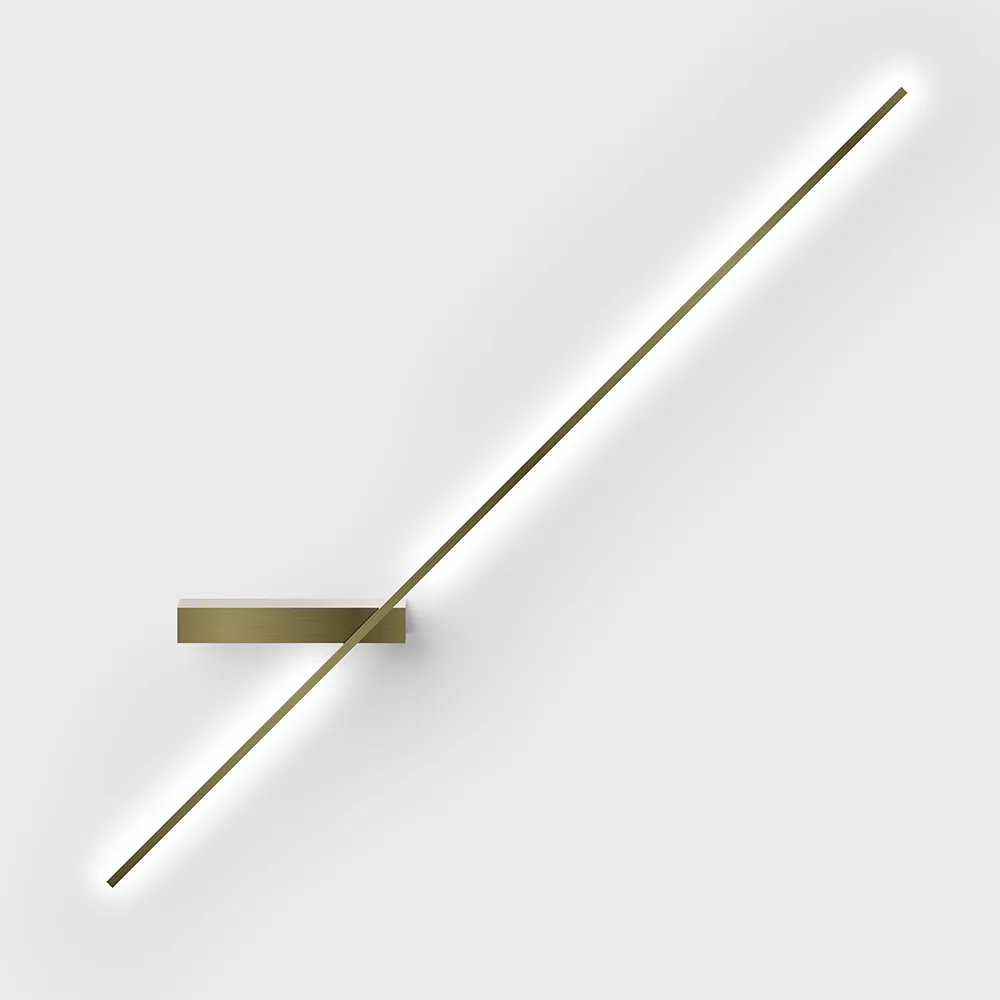 10.0989.11.930.BR_1 Adjustable surface-mounted wall luminaire ARROW L, L885mm, H180mm, SP47mm, LED 11W, 3000K, 470Lm, CRI>90, 300mA, DIM DALI, 220-240V, IP20, opal, brass color - imagine 1