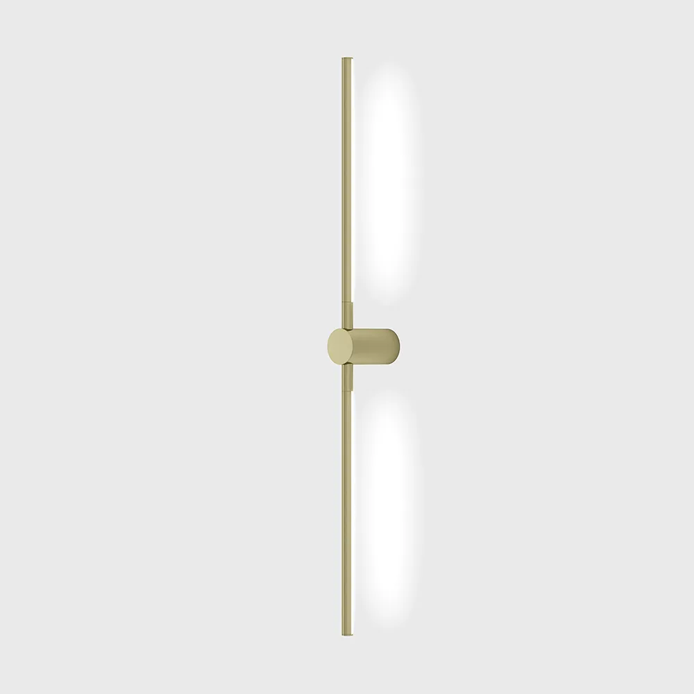 10.1576.6.930.BR_1 Adjustable surface-mounted wall luminaire STRAW, H766mm, SP90mm, W45mm, D15mm, LED 6W, 3000K, 413Lm, 250°, CRI>90, 220-240V, IP20, opal, brass color - imagine 1