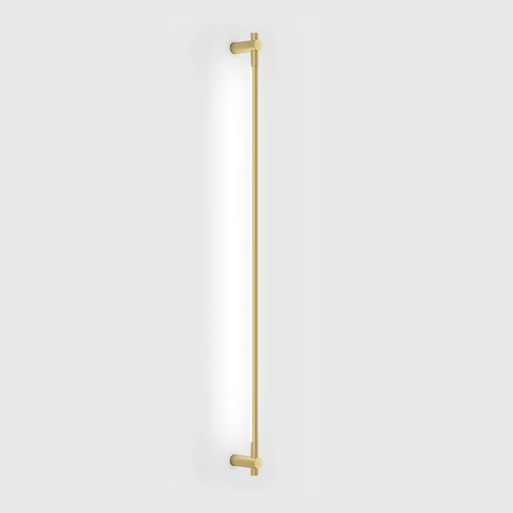 10.1818.15.930.BR_1 Adjustable surface-mounted wall luminaire SLIMLINE, L1802mm, D18mm, SP84mm, Bridgelux LED 15W, 3000K, driver 48V not included, 1200Lm, 250°, CRI>90, IP20, opal, brass color - imagine 1