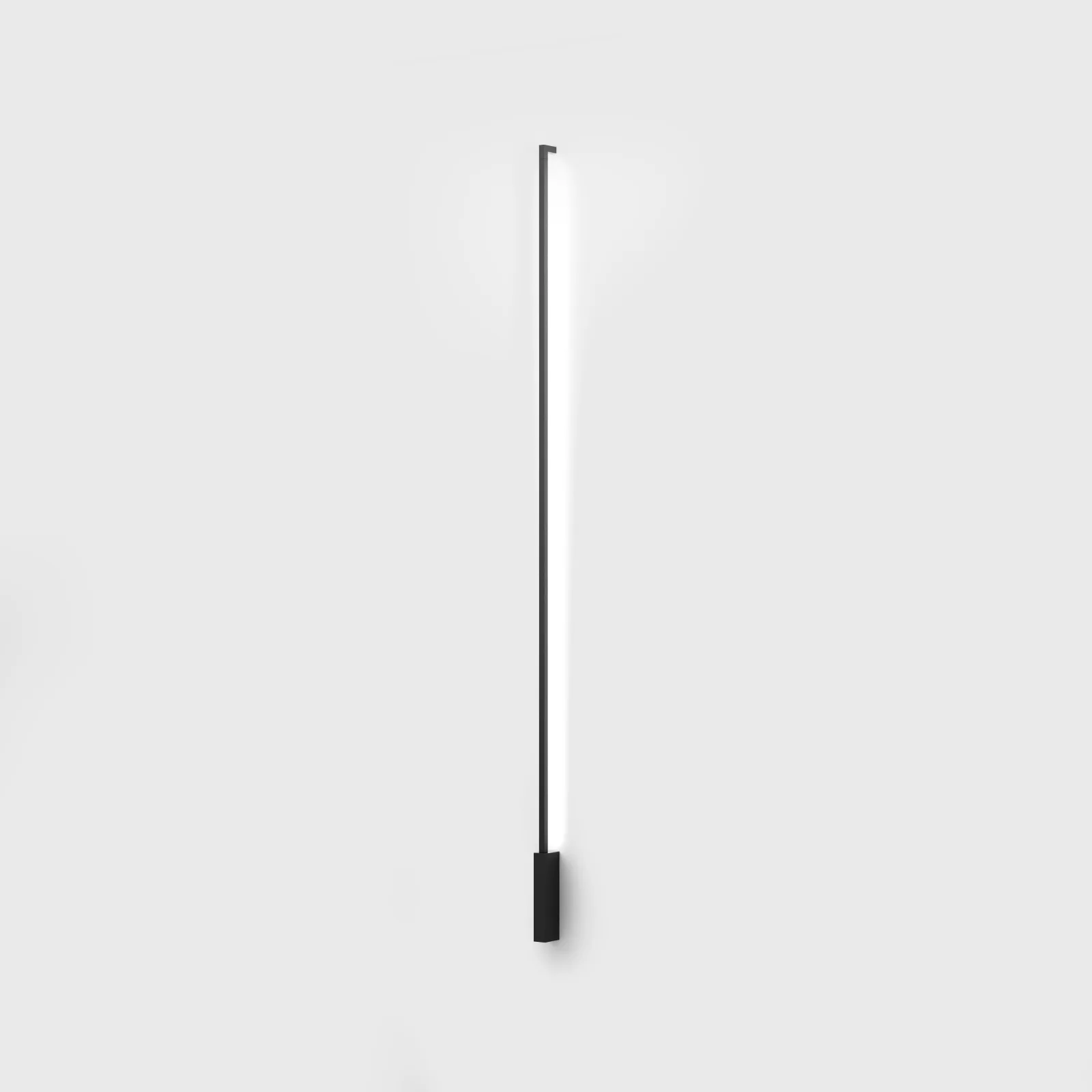 10.1990.23.930.BK_1 Adjustable surface-mounted wall luminaire ROD, H2000mm, SP65mm, W35mm, LED 25W, 3000K, 1500Lm, CRI>90, 220-240V, IP20, opal, black color — изображение 1