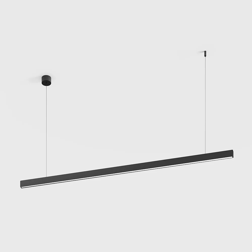 10.3525.25.940.BK_1 Suspended luminaire with surface-mounted base PRISMA LINE, L1185mm, H35mm, W15mm, LED 25W, 4000K, 2530Lm, 40°, CRI>90, driver 48V not included, IP20, black color — изображение 1