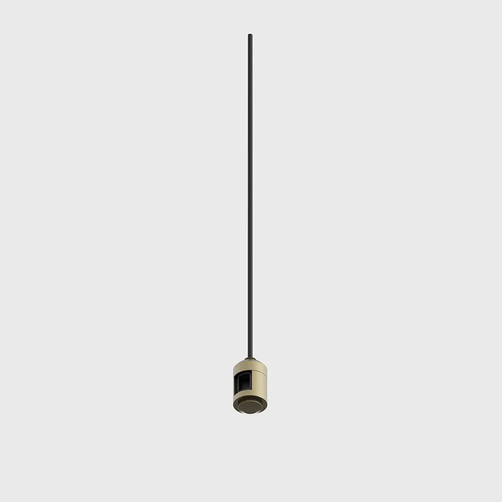 15.LE100.BR_1 Live end with 100cm cable AIR_LIVE END, D28mm, H53mm, 48V, IP20, brass color - imagine 1