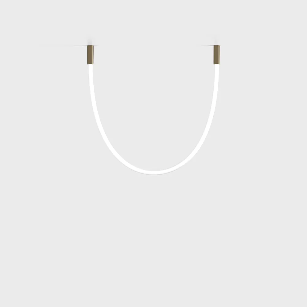 25W.3210.24.940.BZ_1 Suspended luminaire with surface-mounted base SNAKE, D32mm, H90mm, L1500mm, LED 24W, 4000К, CRI>90, 1200Lm, IP44, driver 60W 24V included, surface base: bronze color, mesh: white color — изображение 1